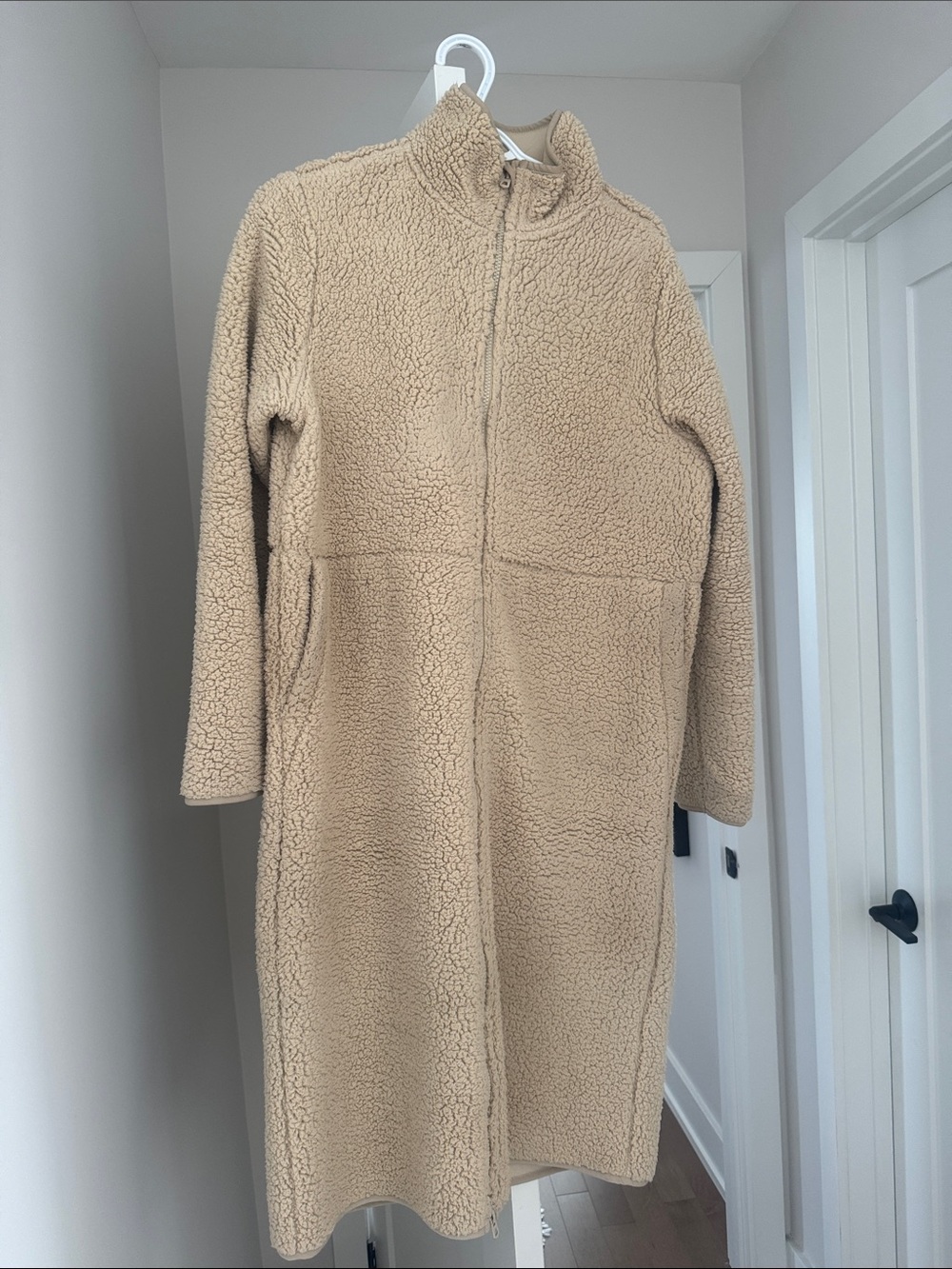 Joe Fresh Cozy Long Teddy Fleece Coat - Beige